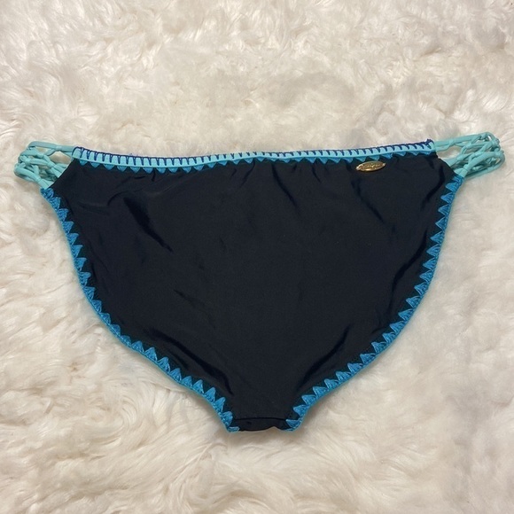 Jessica Simpson Womens Black Lattice Embroidered Swim Bottom Separates X… - Picture 4 of 5